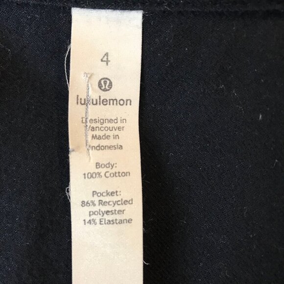 Lululemon Black Button Down Full Day Ahead Shirt 100% Cotton Size 4 - Picture 7 of 7